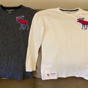 Two Abercrombie Kids long sleeve shirts.